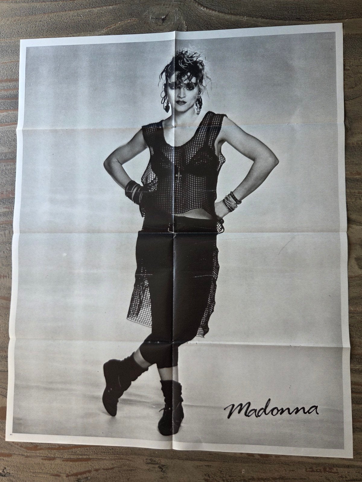 Vintage Madonna Poster Zwart-Wit, Verzamelen, Posters, Ophalen of Verzenden, Zo goed als nieuw, A1 t/m A3, Muziek