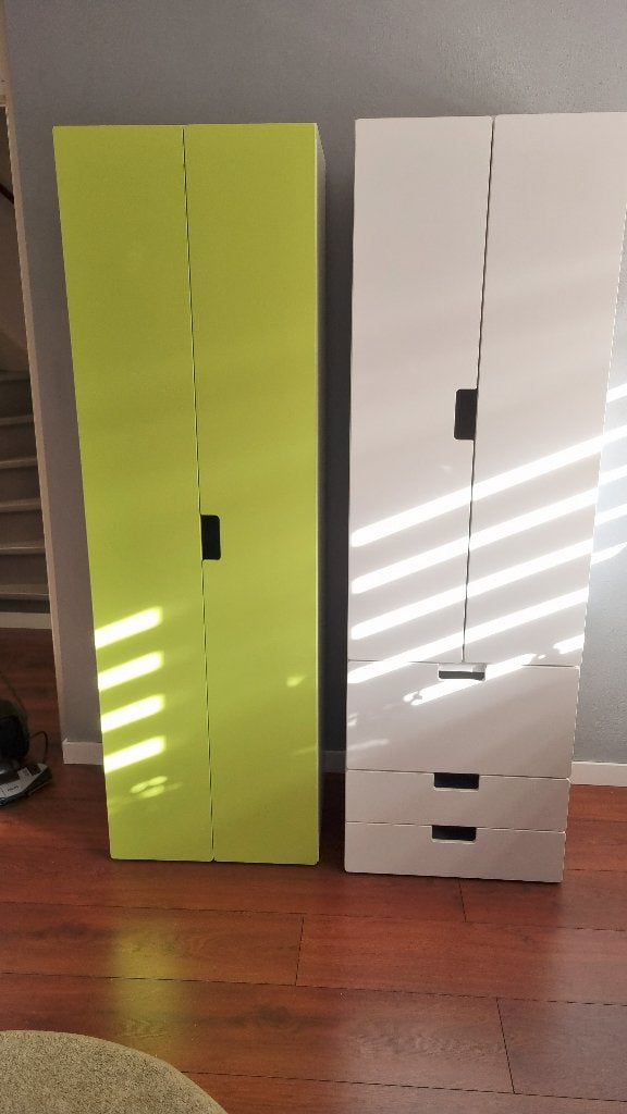 2x IKEA SMÅSTAD / PLATSA kledingkast (groen/wit), Ophalen, 50 tot 100 cm, 150 tot 200 cm, Overige houtsoorten