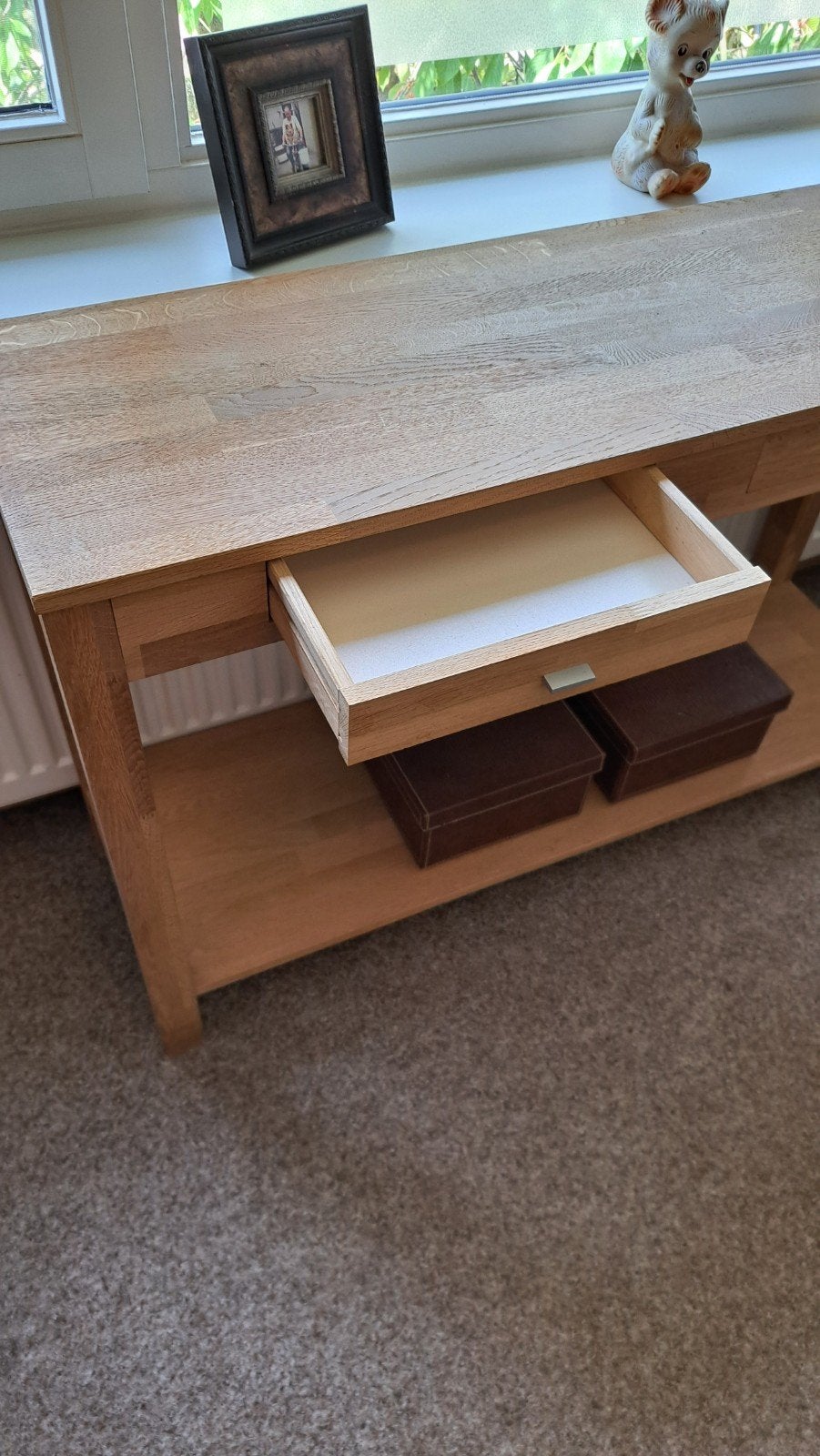 Houten sidetable met lades en opbergplank, Ophalen, 50 tot 100 cm, 100 tot 150 cm, Zo goed als nieuw