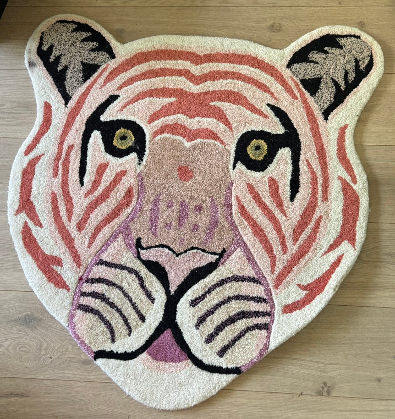 Vloerkleed kinderen Tijger, Ophalen, 50 tot 100 cm, Rond, 50 tot 100 cm