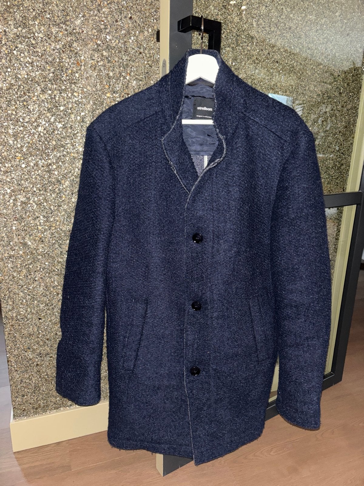 Strellson heren mantel blauw maat 52 - Zo goed als nieuw, Ophalen of Verzenden, Zo goed als nieuw, Maat 52/54 (L), Blauw