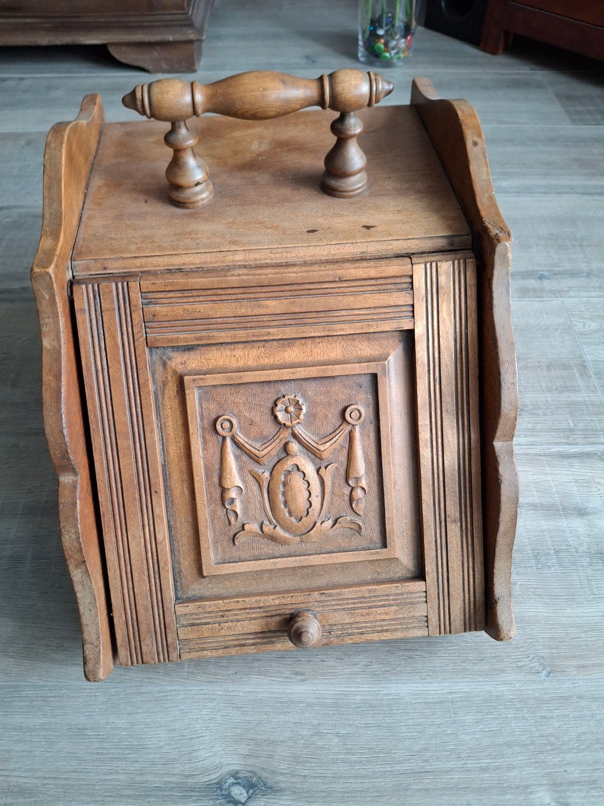 Antieke kolenkit met schep - Hout en metaal, Ophalen