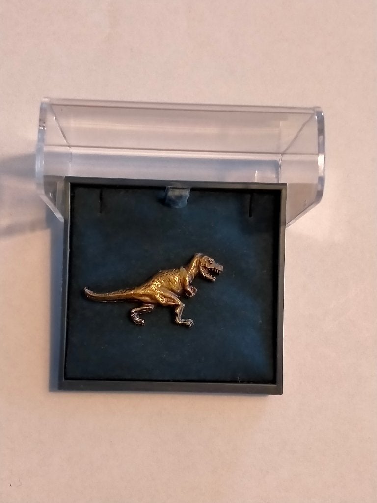 Tyrannosaurus Rex T-Rex Dino Dinosaurus pin goudkleurig, Verzenden, Zo goed als nieuw