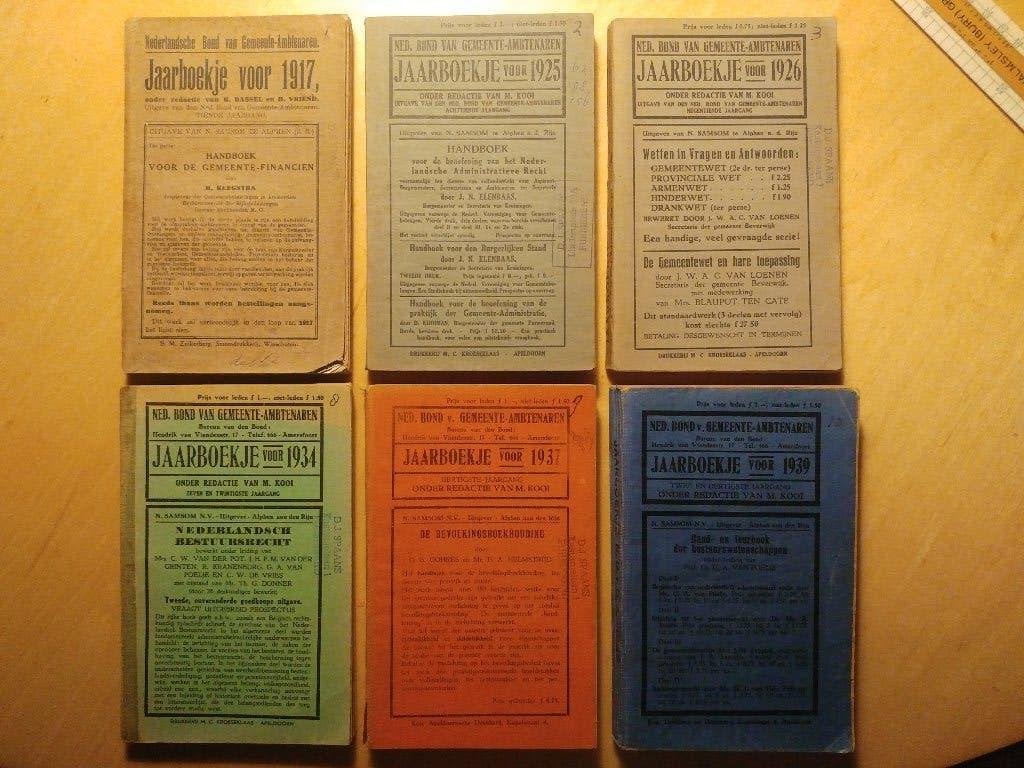 Zes Jaarboekjes N.B.v.G.A. (1917/1925/1926/1934/1937/1939), Ophalen of Verzenden, 20e eeuw of later, Gelezen