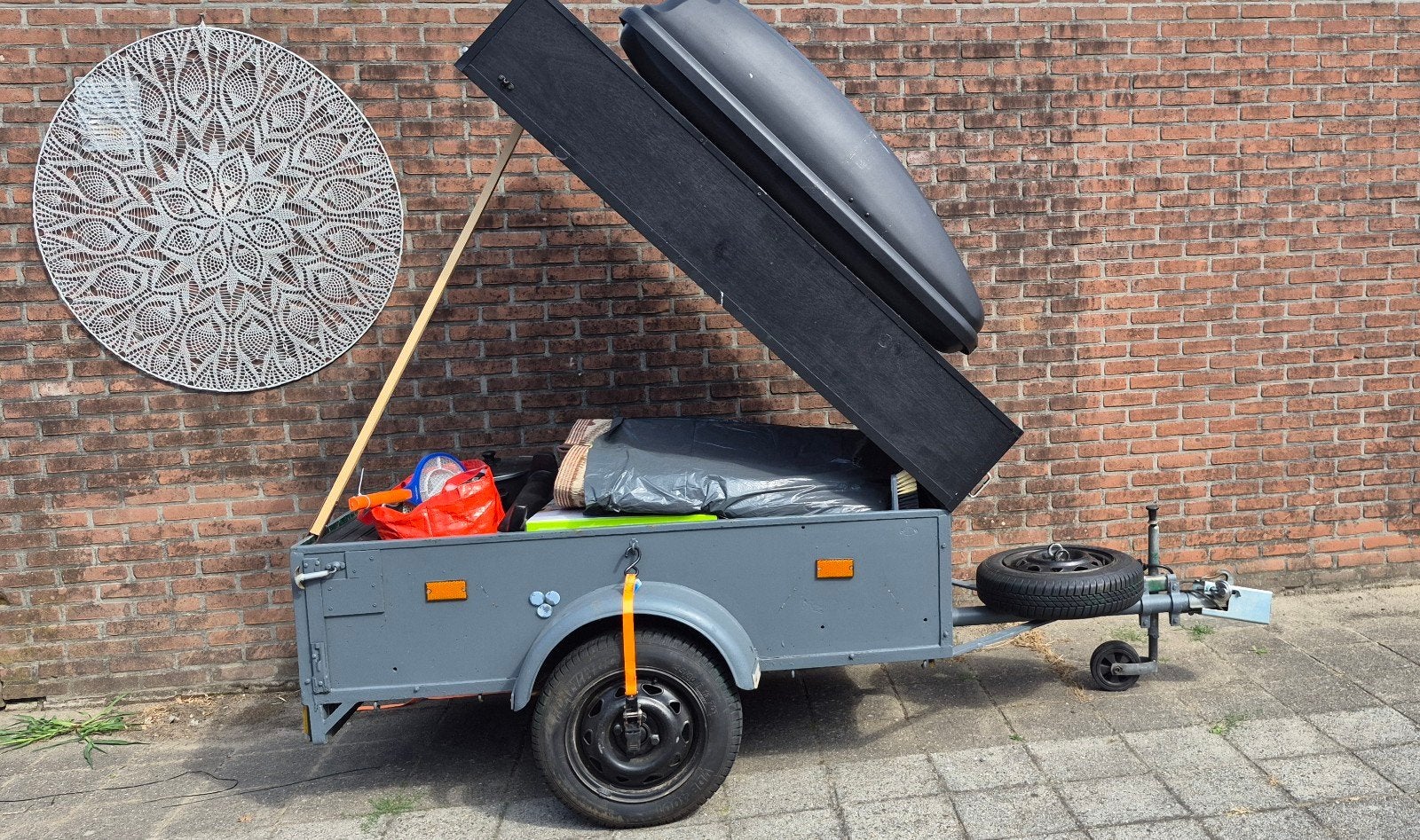 bagage aanhanger incl dakkoffer, Ophalen, Gebruikt