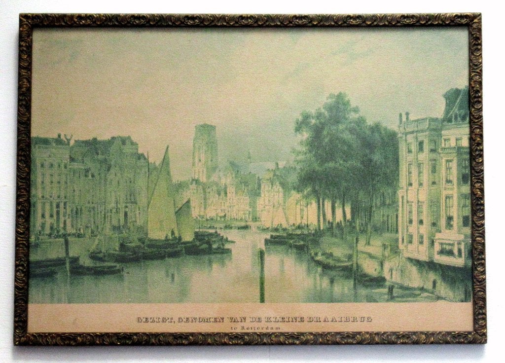Antiek Litho Gezicht Genomen van de Kleine Draaibrug, 1840., Antiek en Kunst, Ophalen of Verzenden