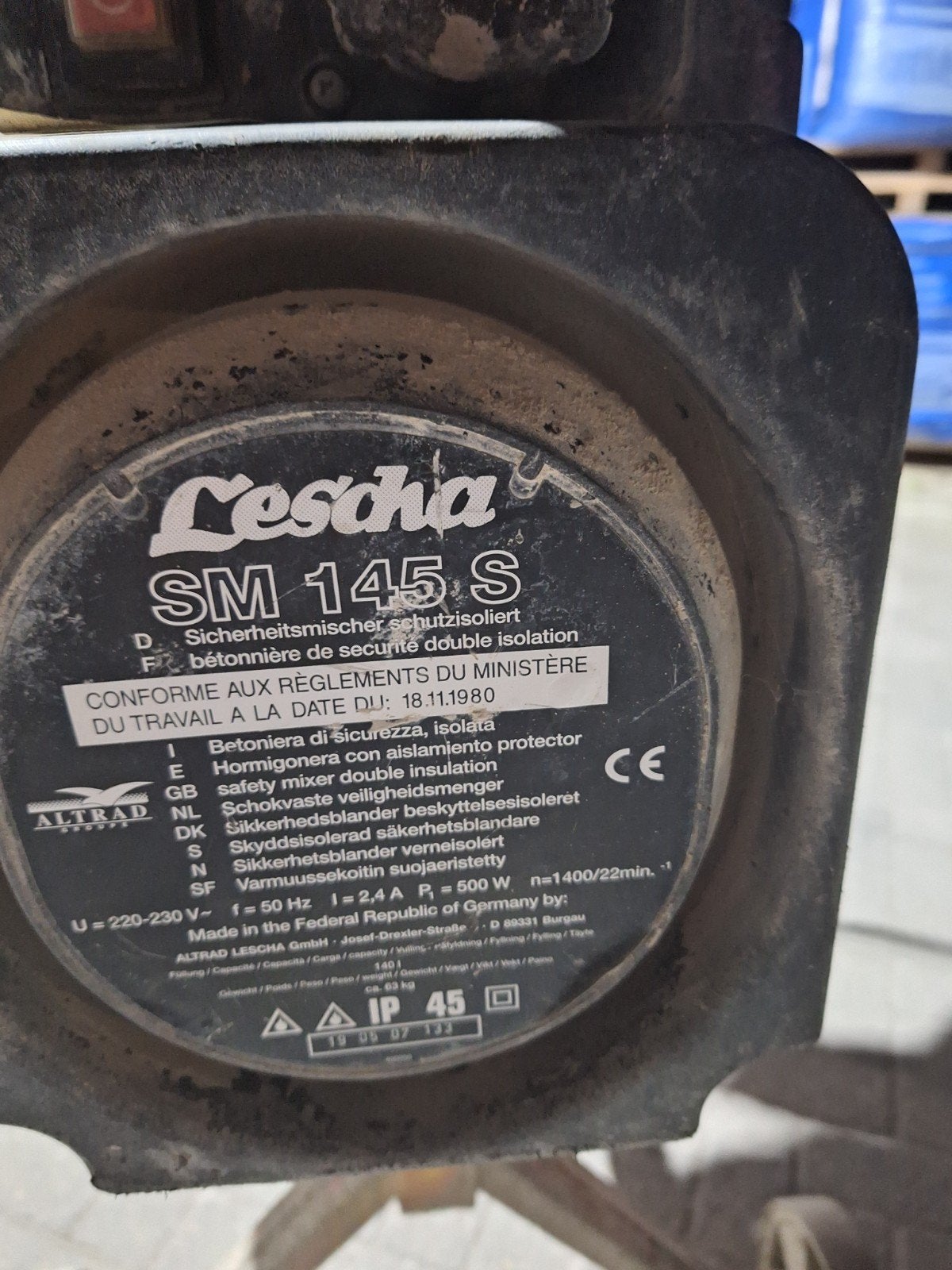 betonmolen merk lescha, Ophalen of Verzenden, Elektromotor