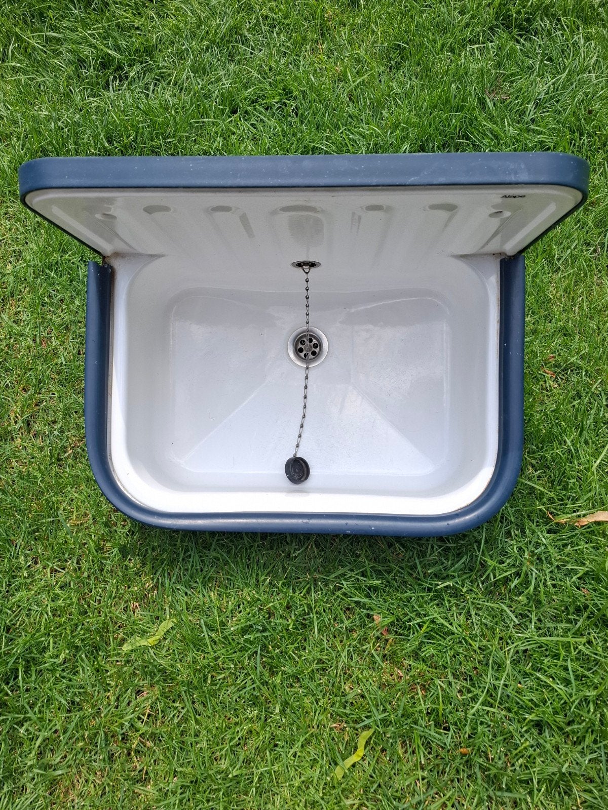 Alape wasbak wit/blauw - 50x38 cm, Antiek en Kunst, Antiek | Emaille, Ophalen of Verzenden