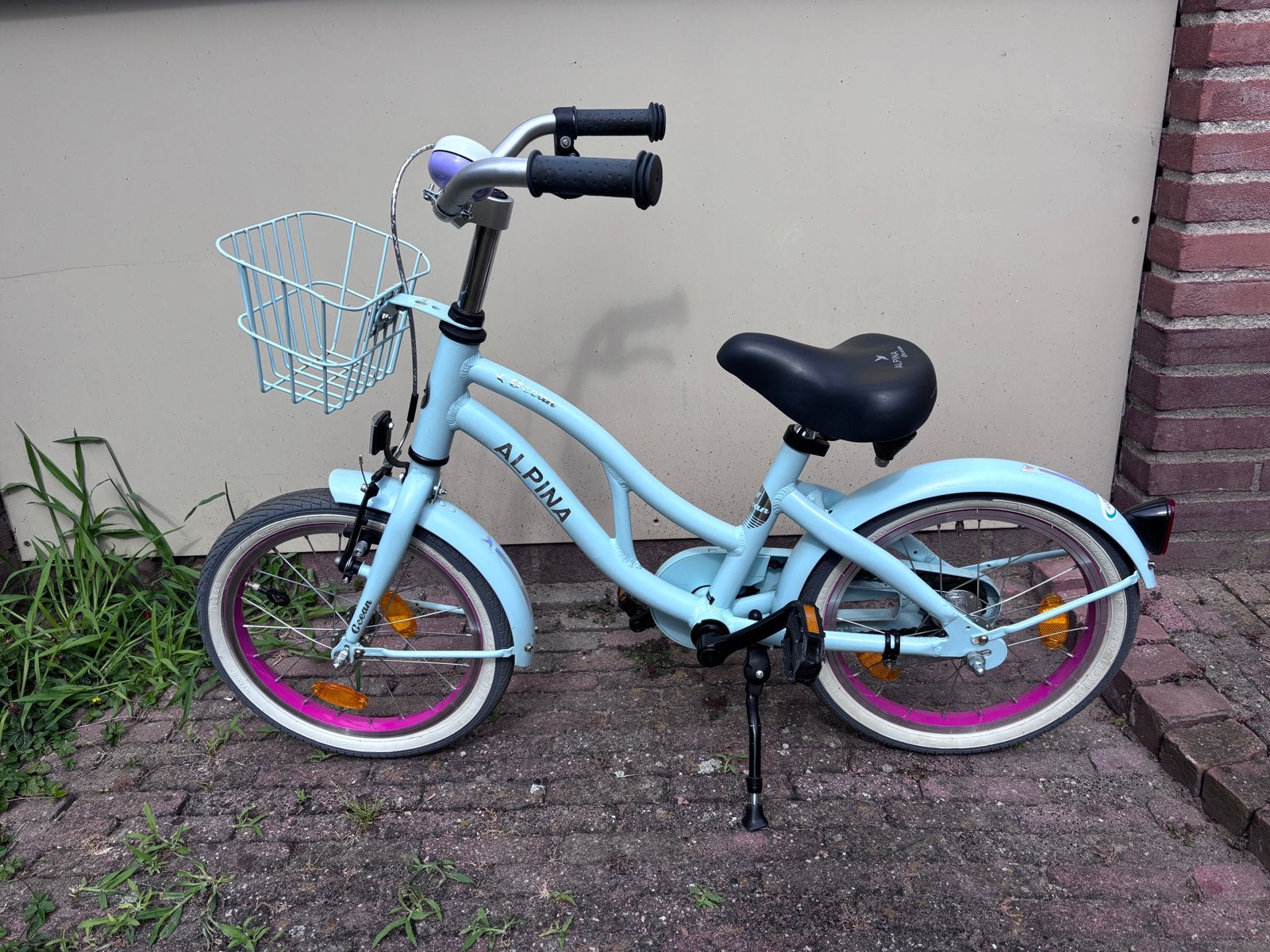 Alpina Ocean kinderfiets 16 inch met gebruikerssporen, Ophalen, Gebruikt, Terugtraprem, 16 tot 20 inch