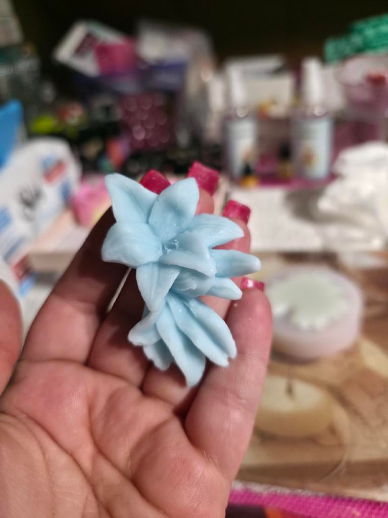 Handgemaakte Bloemkaarsen van Natuurlijke Soy Wax, Blauw, Boho, Nieuw, Ophalen of Verzenden