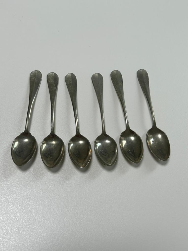 Zes eierlepeltjes alpacca, Ophalen of Verzenden