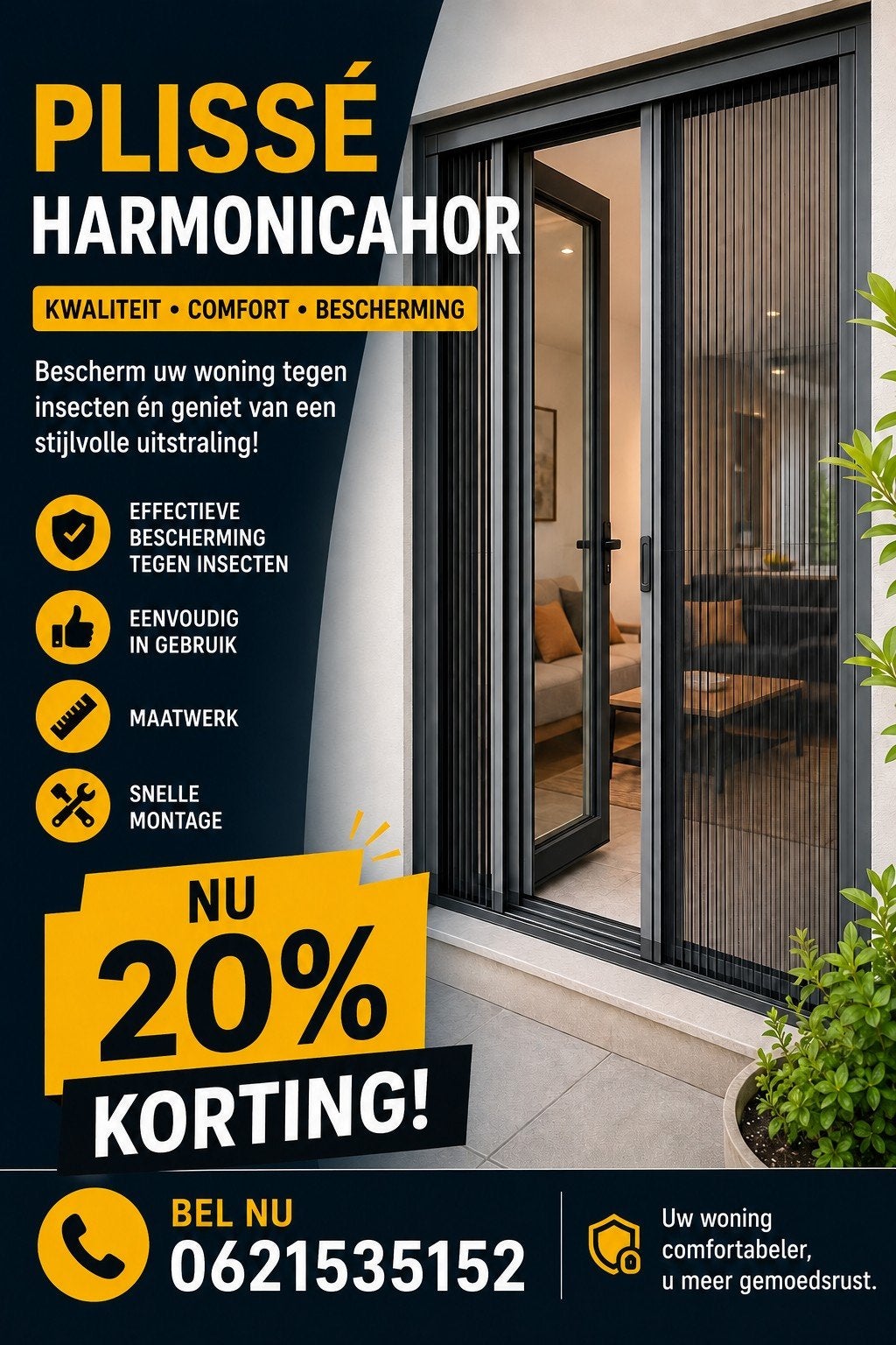Plissé Hordeur - Bescherming tegen insecten, Ophalen, Nieuw, Overige merken