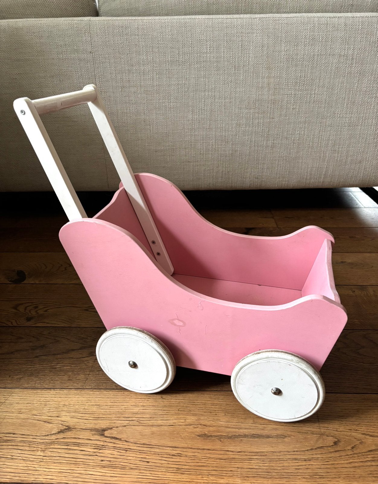 Houten loopkar, Kinderen en Baby's, Speelgoed | Houten speelgoed, Ophalen, Gebruikt, Duw- of Trekspeelgoed