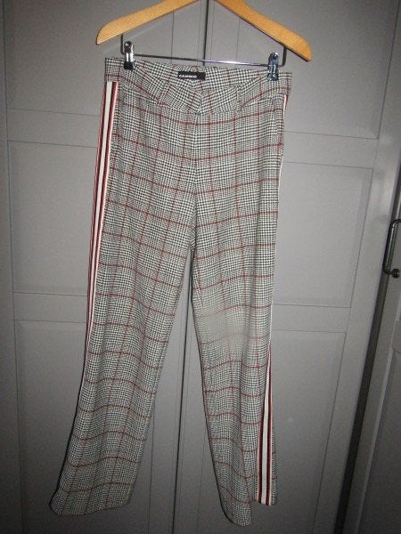 G790 Cambio mt M chino broek zwart wit rood pied de poule, Maat 38/40 (M), Cambio, Verzenden, Zwart