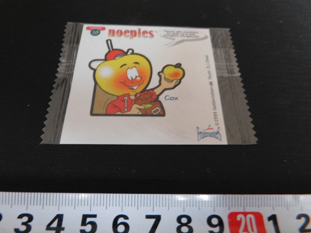 sticker fruitmasters strip #18 noepies COX appel *, Ophalen, Zo goed als nieuw