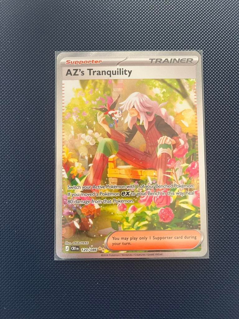 AZ's Tranquility SIR - Chaos Rising Pokémon Boosterfresh, Ophalen of Verzenden, Zo goed als nieuw, Losse kaart, Foil