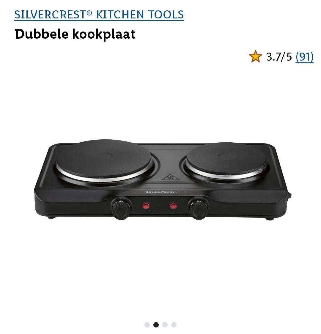 Silvercrest Dubbele Kookplaat - Elektrisch, Witgoed en Apparatuur, Kookplaten, Ophalen, Gebruikt, 3 kookzones of minder, Vrijstaand