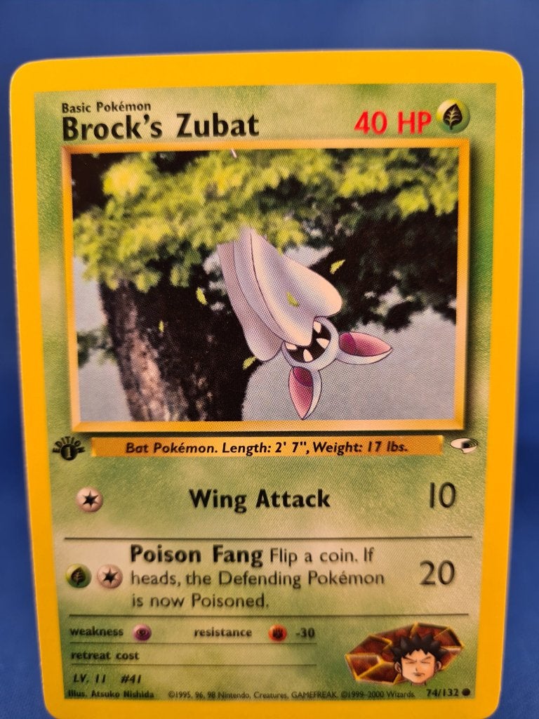 Brock's Zubat 74/132 - Gym Heroes (1st edition), Verzenden, Gebruikt