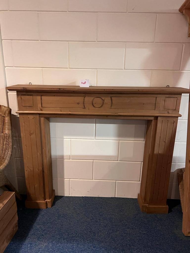 Klassieke grenenouten schouw 131x106, Ophalen, Nieuw, Bruin, Hout