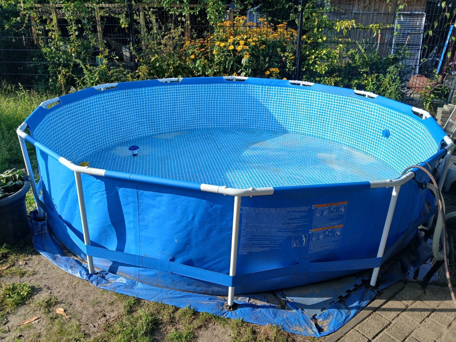 Opzet zwembad met warmtepomp, filter en veel accessoires, Ophalen, 80 tot 120 cm, Rond, 300 cm of meer