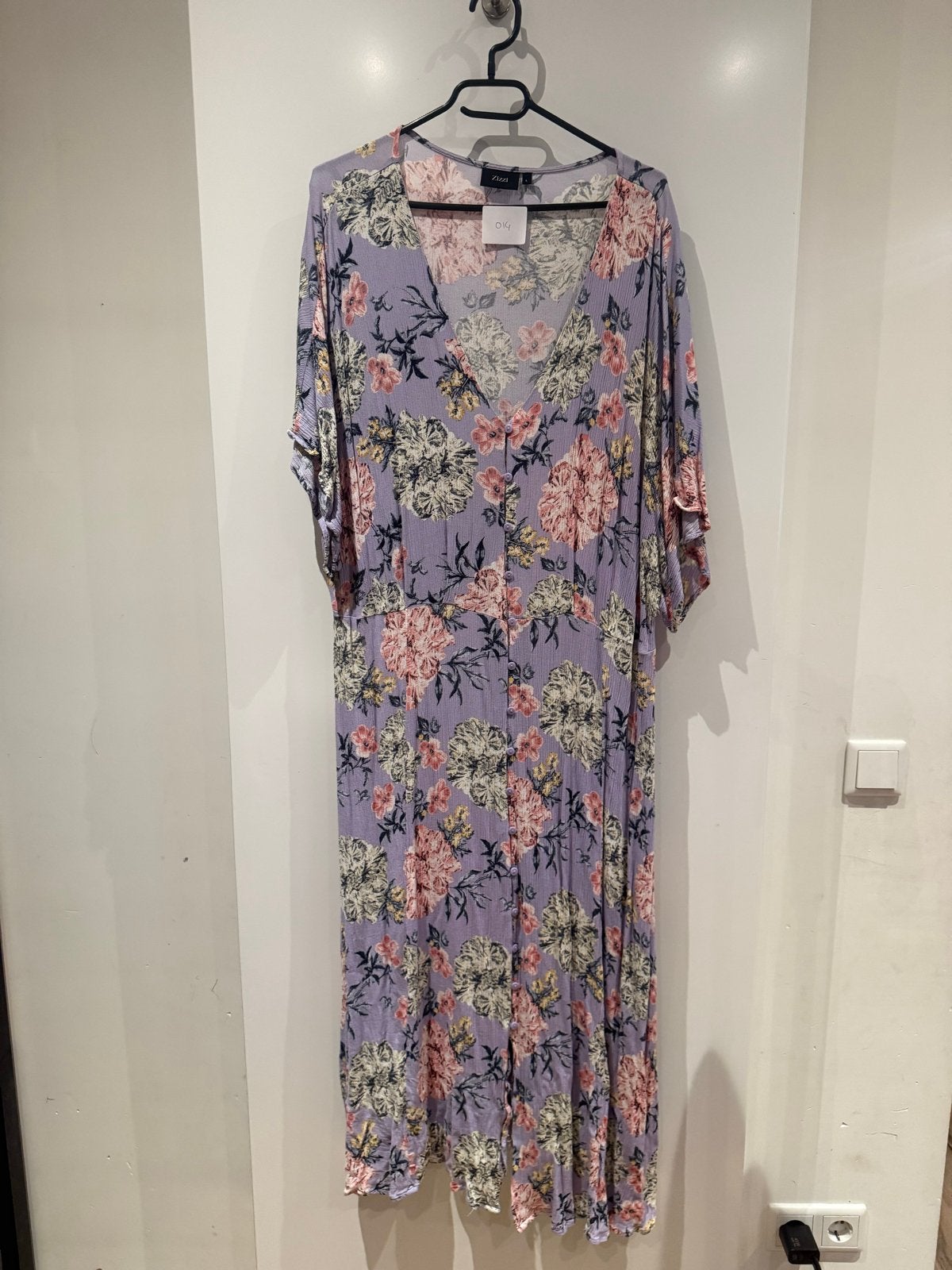 Zizzi bloemenprint maxi jurk lila maat L, Ophalen of Verzenden, Zo goed als nieuw, Paars