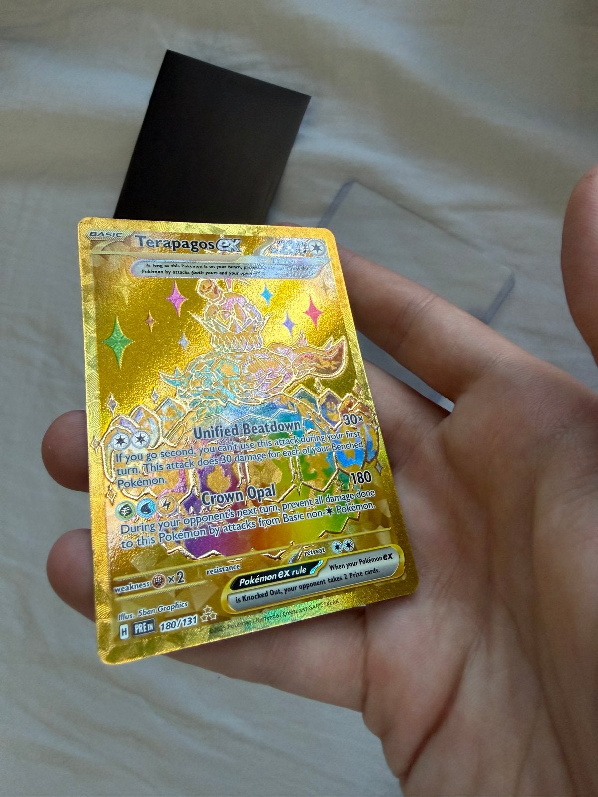 Terápagos ex Pokémon kaart (Goud Foil), Ophalen of Verzenden, Zo goed als nieuw, Losse kaart, Foil