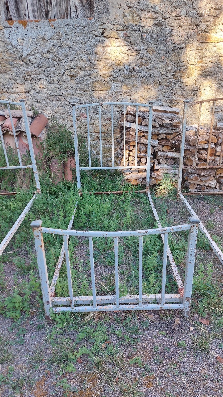 vintage Franse metalen bedframes, Antiek en Kunst, Ophalen
