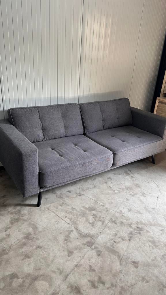 Stoffen 2.5 zits bank (grijs), Ophalen, Gebruikt, Driepersoons, 75 tot 100 cm