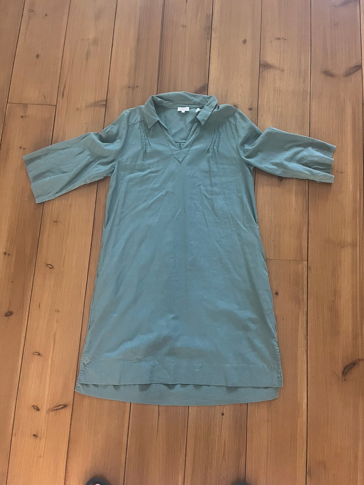 Leuke armygroene linnen jurk s’Oliver, Maat 40, Maat 38/40 (M), Verzenden, Zo goed als nieuw, Onder de knie