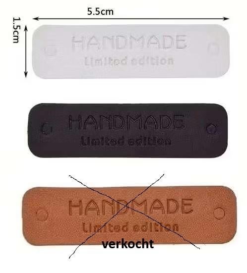 10 PU leer Labels 55x15 mm "Handmade Limited Edition", Ophalen of Verzenden, Nieuw, Breien of Haken, Overige typen