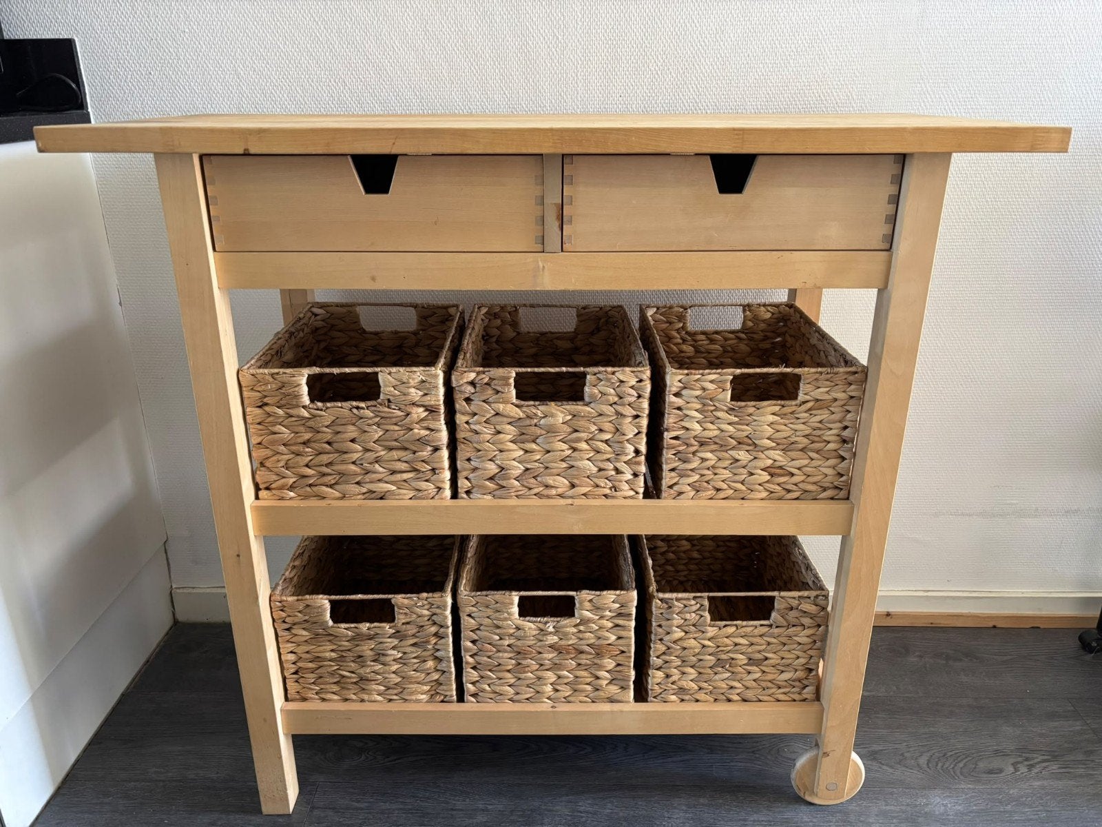 IKEA Keukentrolley met 6 Opbergmanden, Hout, IKEA, Keukentrolley, Zo goed als nieuw
