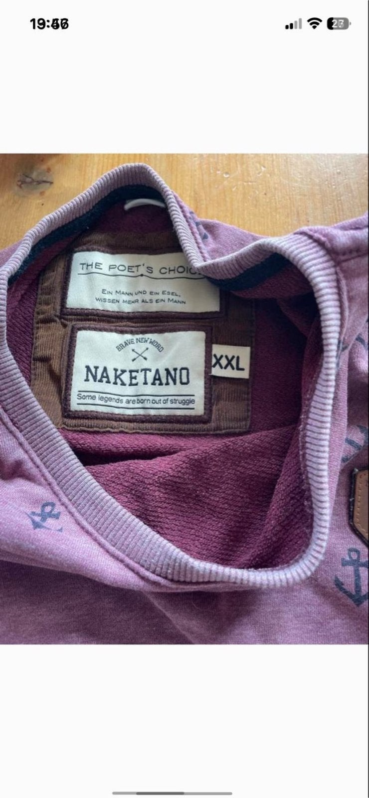 Naketano sweater XXL - Bordeauxrood met ankerprint, Ophalen of Verzenden, Gedragen, Maat 56/58 (XL), Overige kleuren
