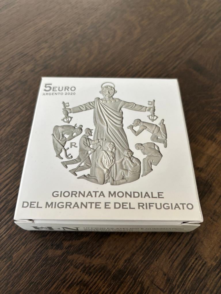 Vaticaan 5 euro 2020 (PROOF - zilver) "World Day of migra, Vaticaanstad, Zilver, 5 euro, Verzenden