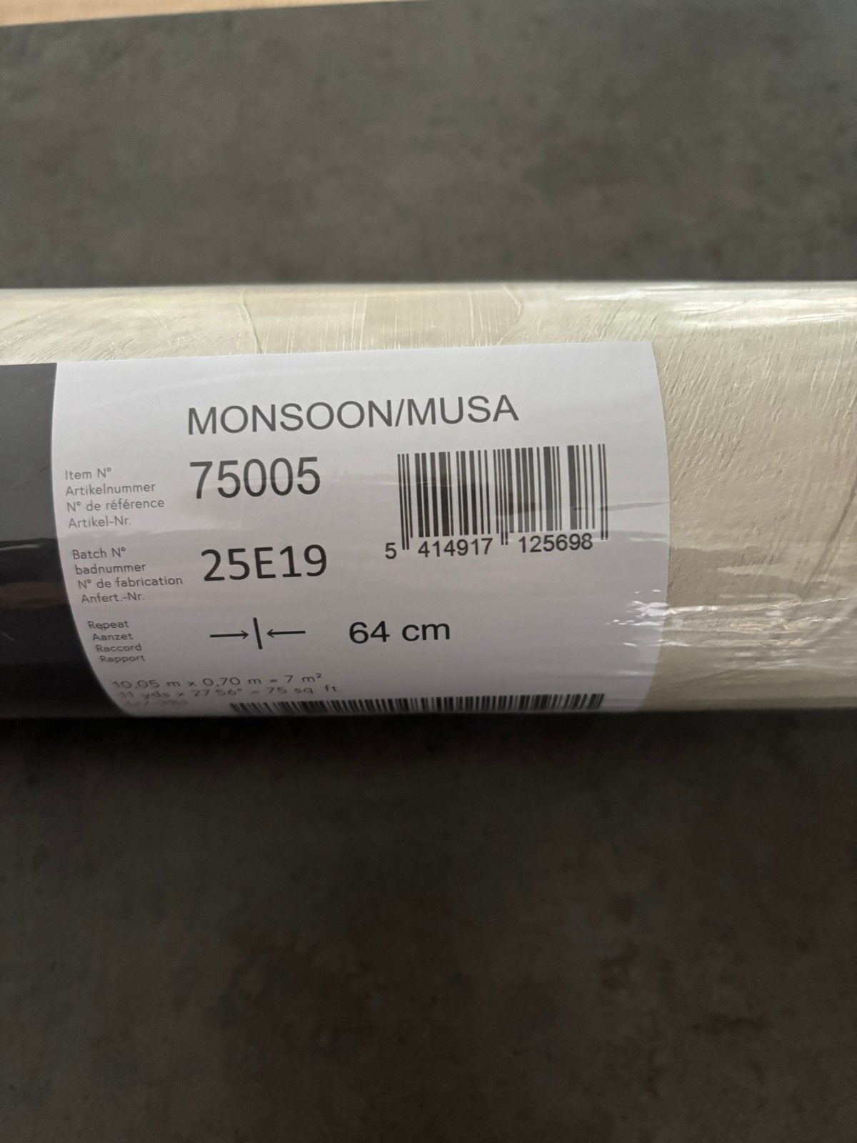 Arte Monsoon 2.0 Musa Pearl 75005, Huis en Inrichting, Stoffering | Behang, Bladeren, Ophalen of Verzenden, Vinylbehang, 5 tot 10 m²