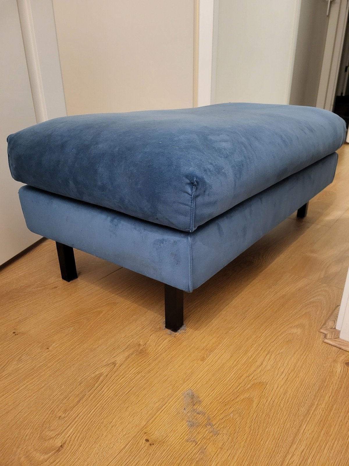 Mooie Ocean Blue Poef van Eijerkamp, Ophalen, Zo goed als nieuw, Rond
