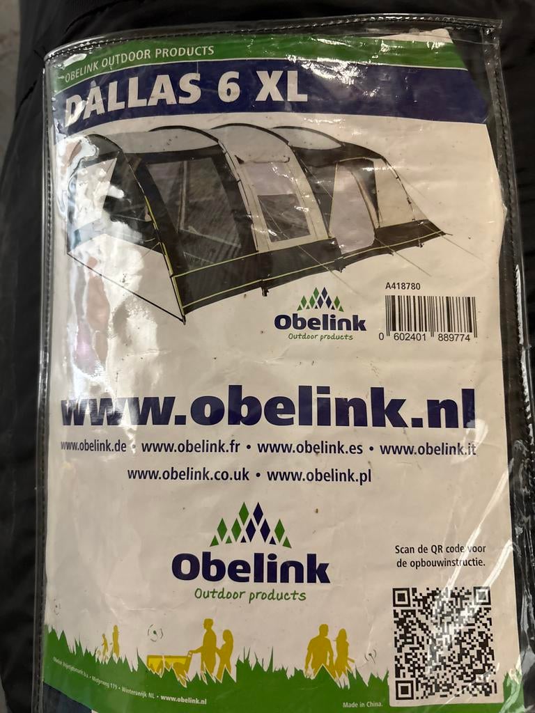 Obelink Dallas 6 XL tunneltent - Ruime familietent, Ophalen, Gebruikt, Meer dan 6