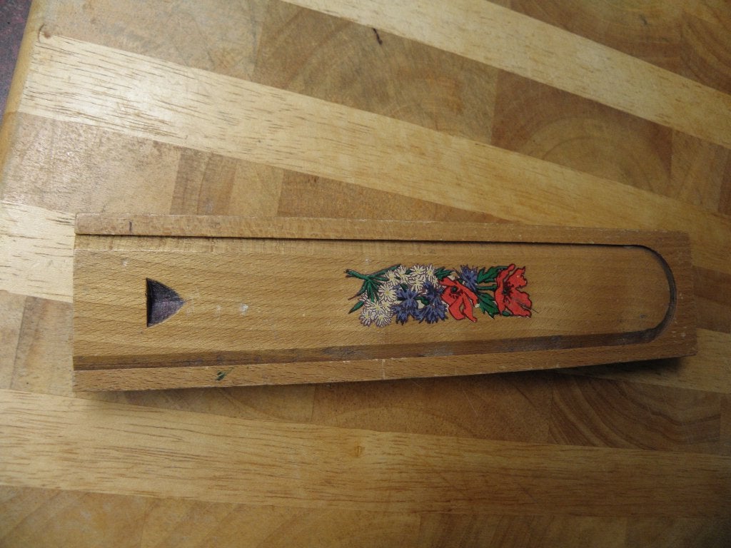 Houten Tekendoosje Met Schuifklepje, Ophalen of Verzenden, Gebruikt