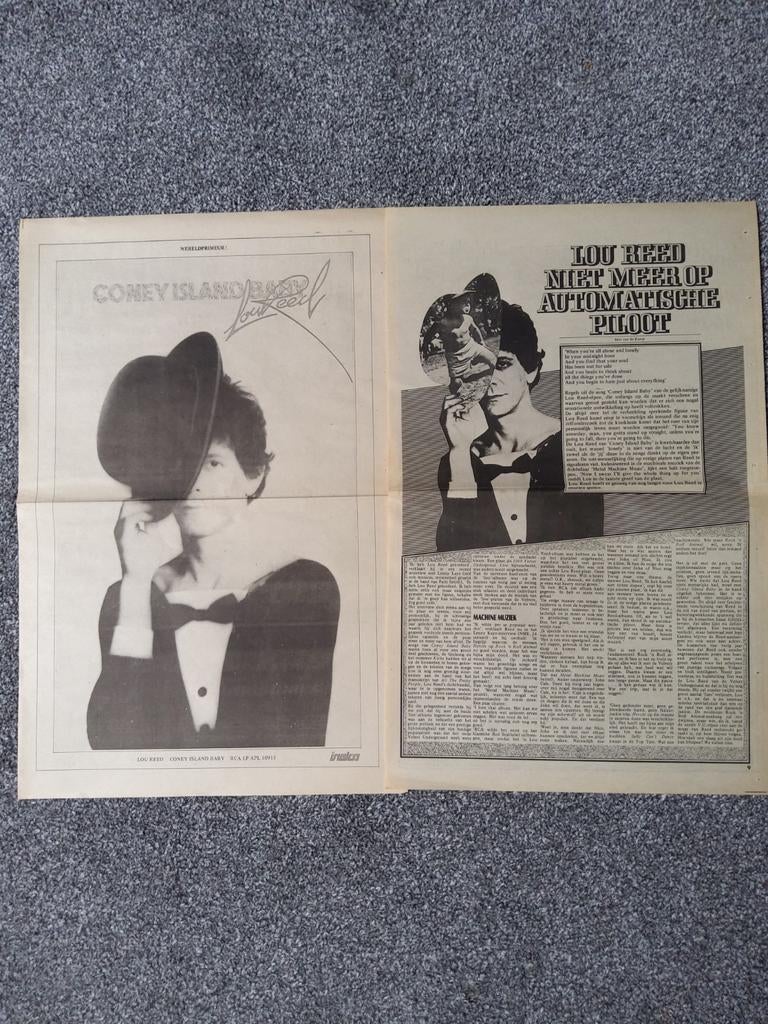 Lou Reed:  Promo Coney island baby, Ophalen of Verzenden, Zo goed als nieuw, Foto of Kaart
