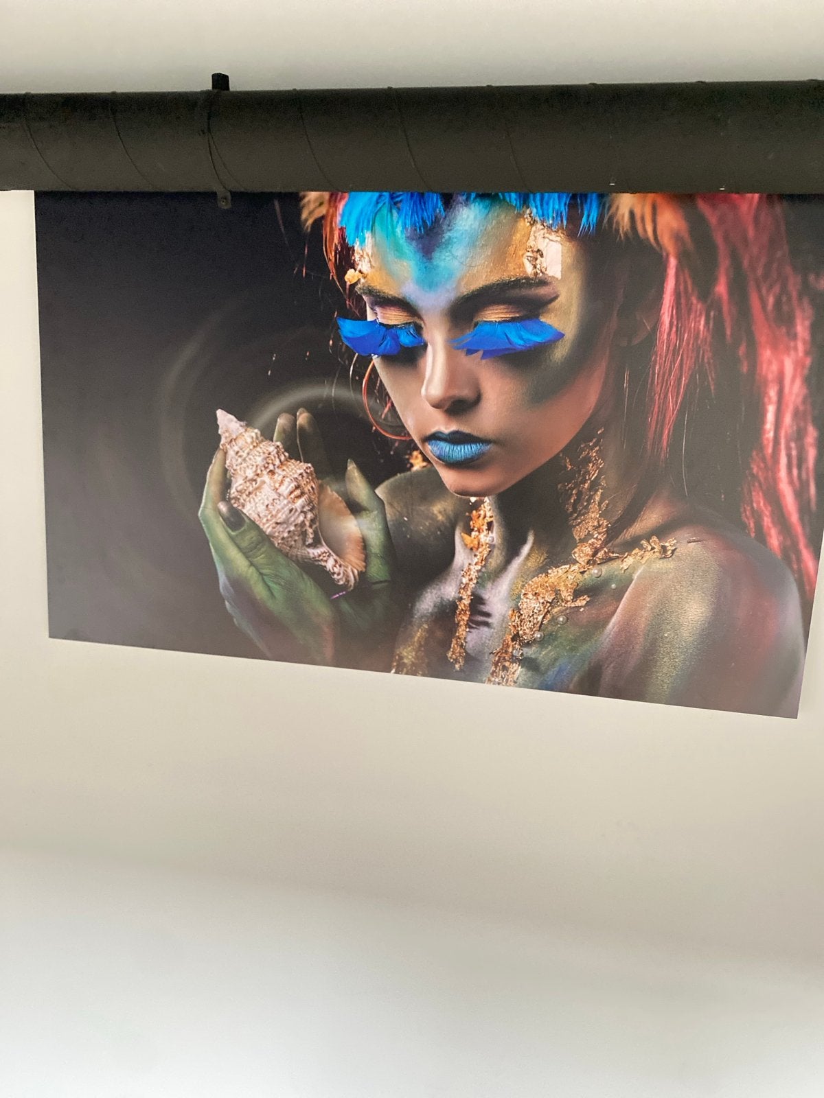 Prachtige fantasy print met schelp, Huis en Inrichting, Ophalen, 50 – 75, 100 tot 125 cm, Print