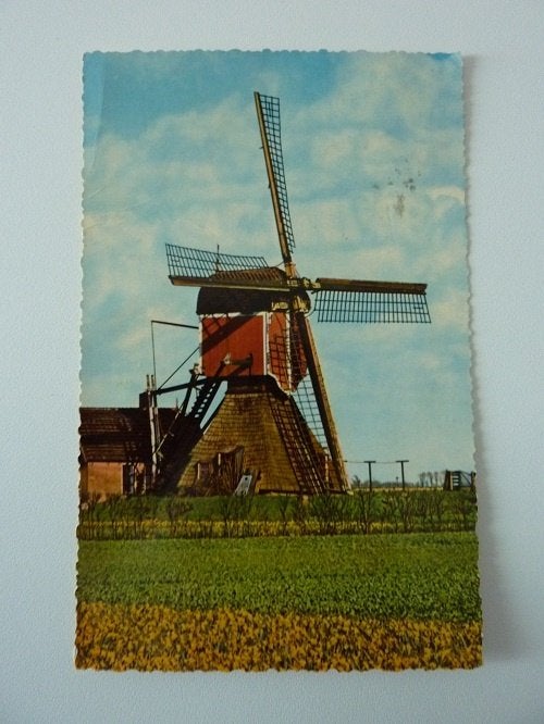 1963 Hollandse molen stempel IJLST, Ophalen, 1960 tot 1980, Gelopen, Gebouw