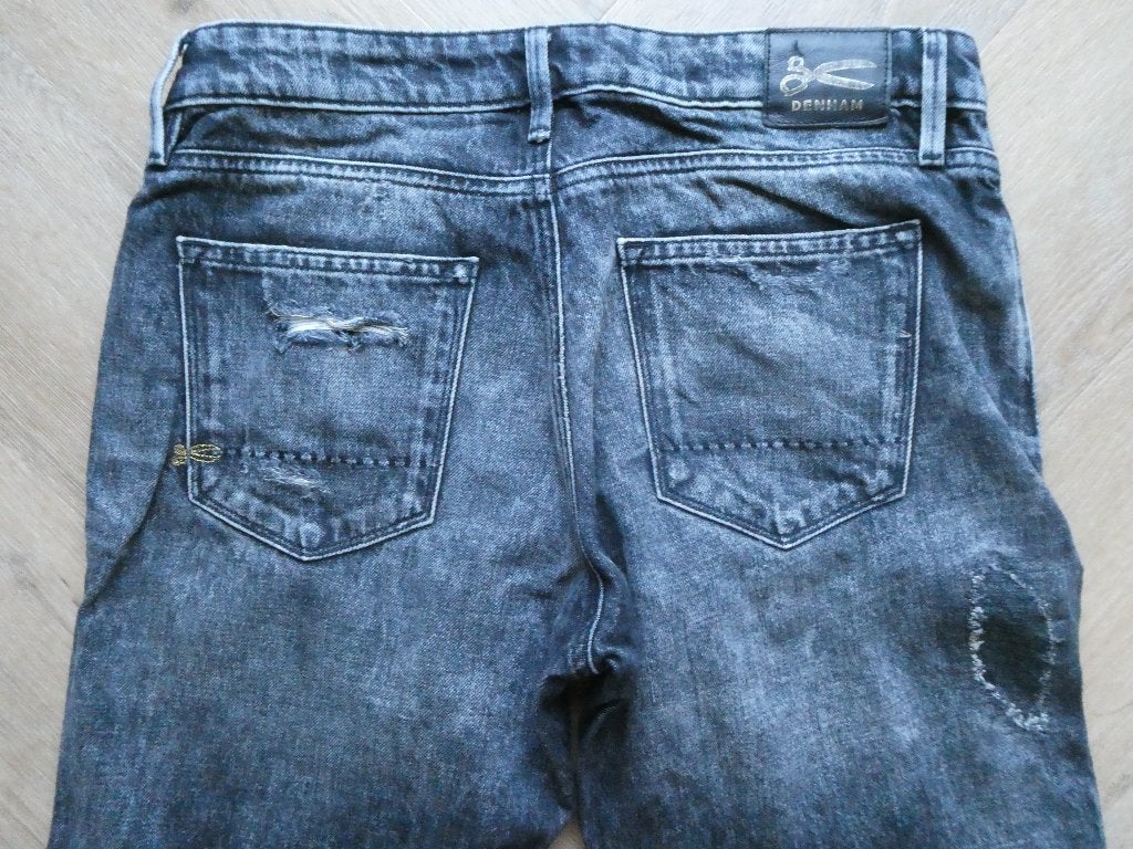 Dames Denham Monroe Girlfriend Tapered Fit broek maat 27-30, Denham, Zwart, Ophalen of Verzenden, Zo goed als nieuw