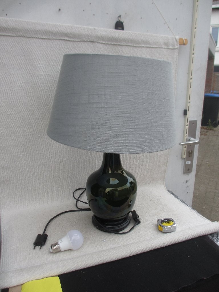 Vintage groene keramieken tafellamp jaren 60/70
