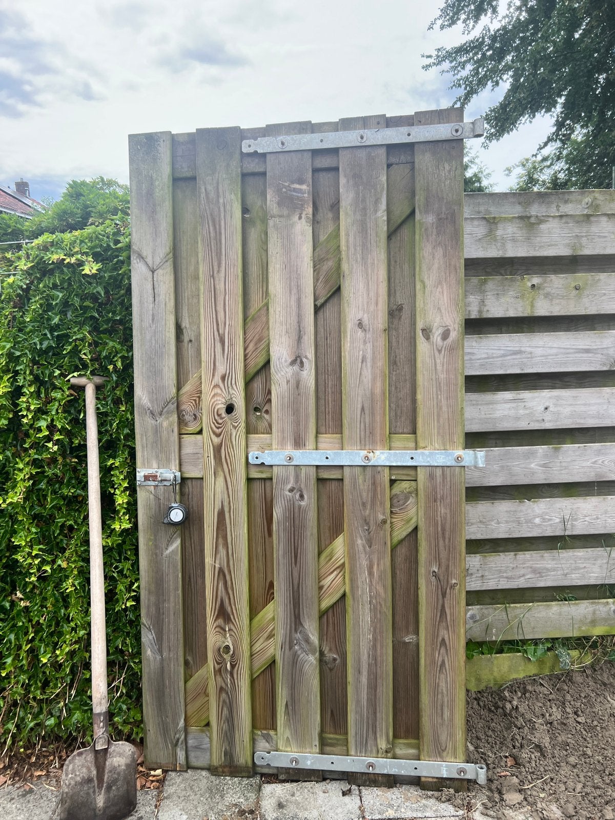 Houten Tuinpoort - 100x200 cm, Ophalen, Met poort, Gebruikt, Tuinhek