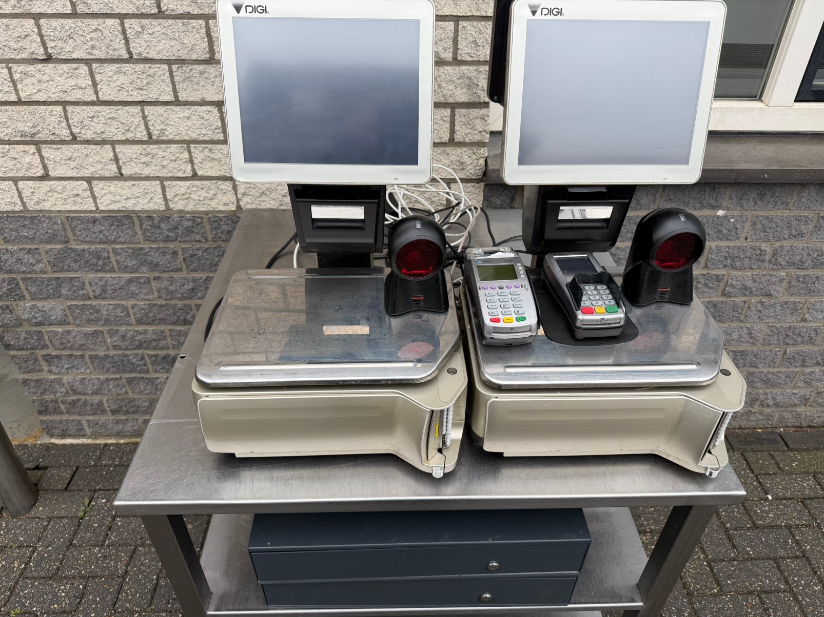 Weegschalen Digi SM5500EV plus met scanner en kassa en pin., Ophalen of Verzenden, Zo goed als nieuw, Personenweegschaal, 100 kg of meer