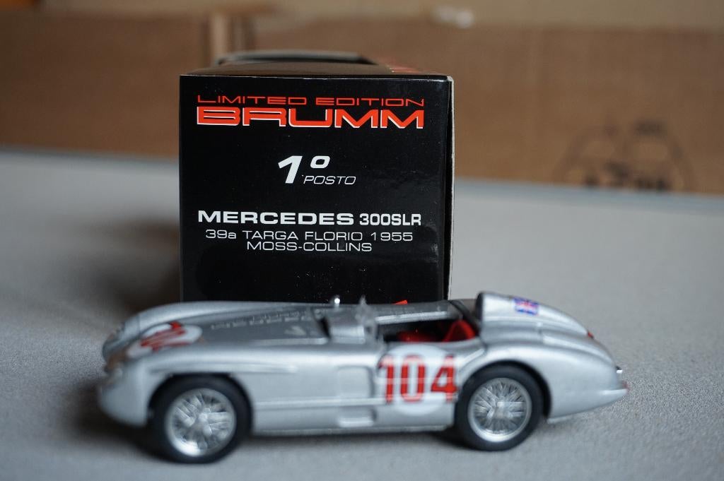Mercedes W196S 300SLR 1955 Moss-Collins  Brumm 1/43 Limeted, Ophalen of Verzenden, Zo goed als nieuw, Auto, Overige merken