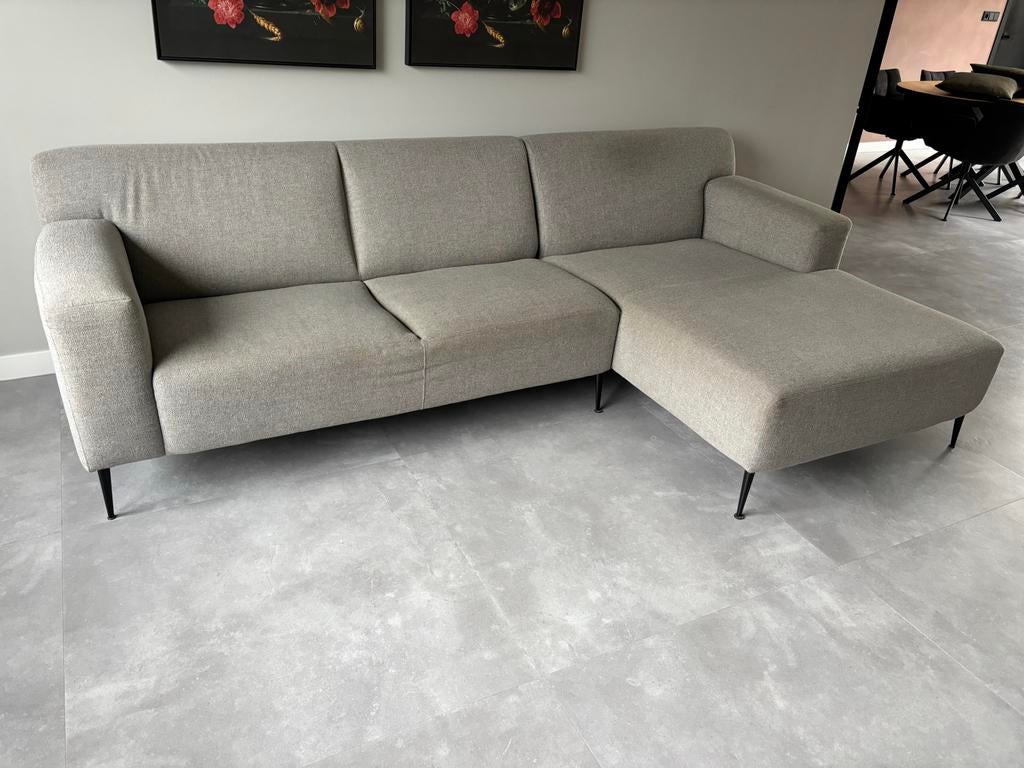 Enzo Luca Hoekbank Lichtgrijs - Modern en Comfortabel, Huis en Inrichting, Ophalen, 250 tot 300 cm, Gebruikt, Hoekbank