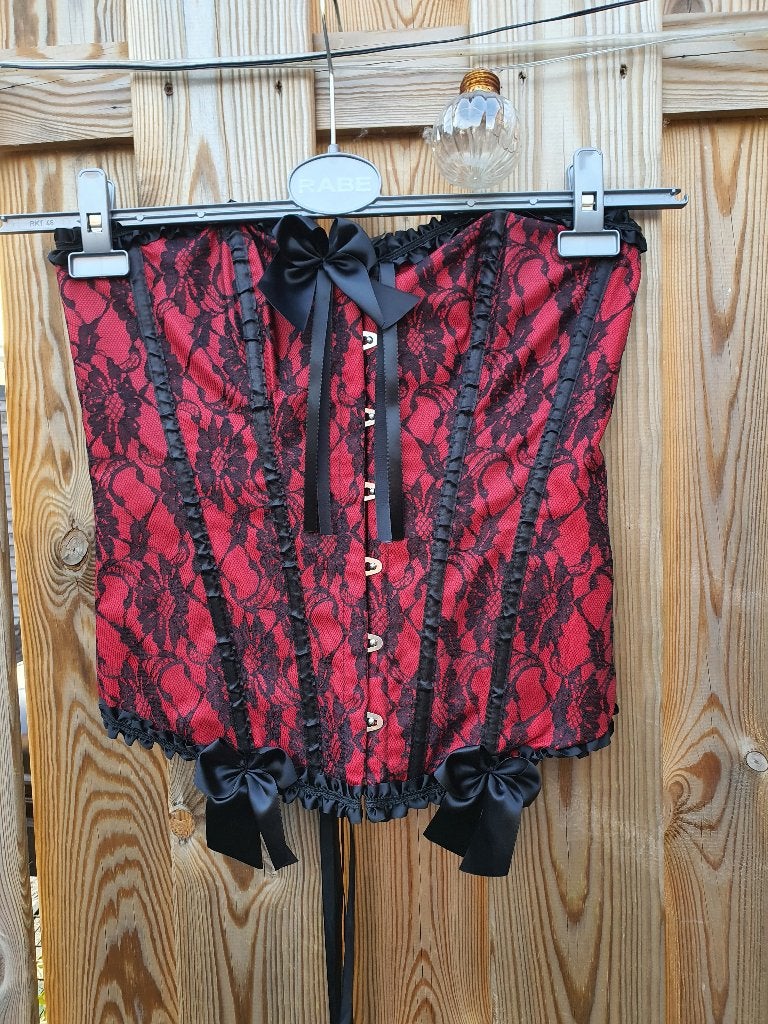 Kiss Me rood/zwart korset maat M, Ophalen of Verzenden, Rood, Body of Korset