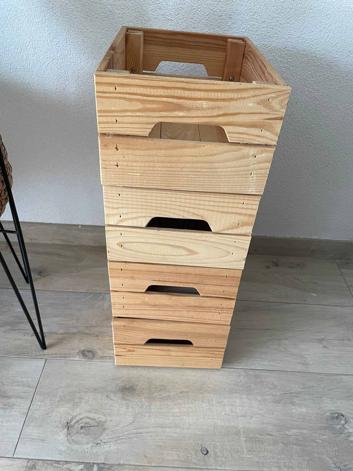 4 x IKEA KNAGGLIG houten opberg box, Ophalen, 1 of 2 laden, Zo goed als nieuw, Minder dan 100 cm