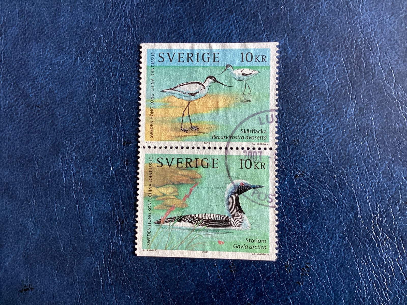 Zweden 2003 - Mi.2371+73-Vogels (Skärfläcka, Storlom), Verzenden, Zweden, Gestempeld