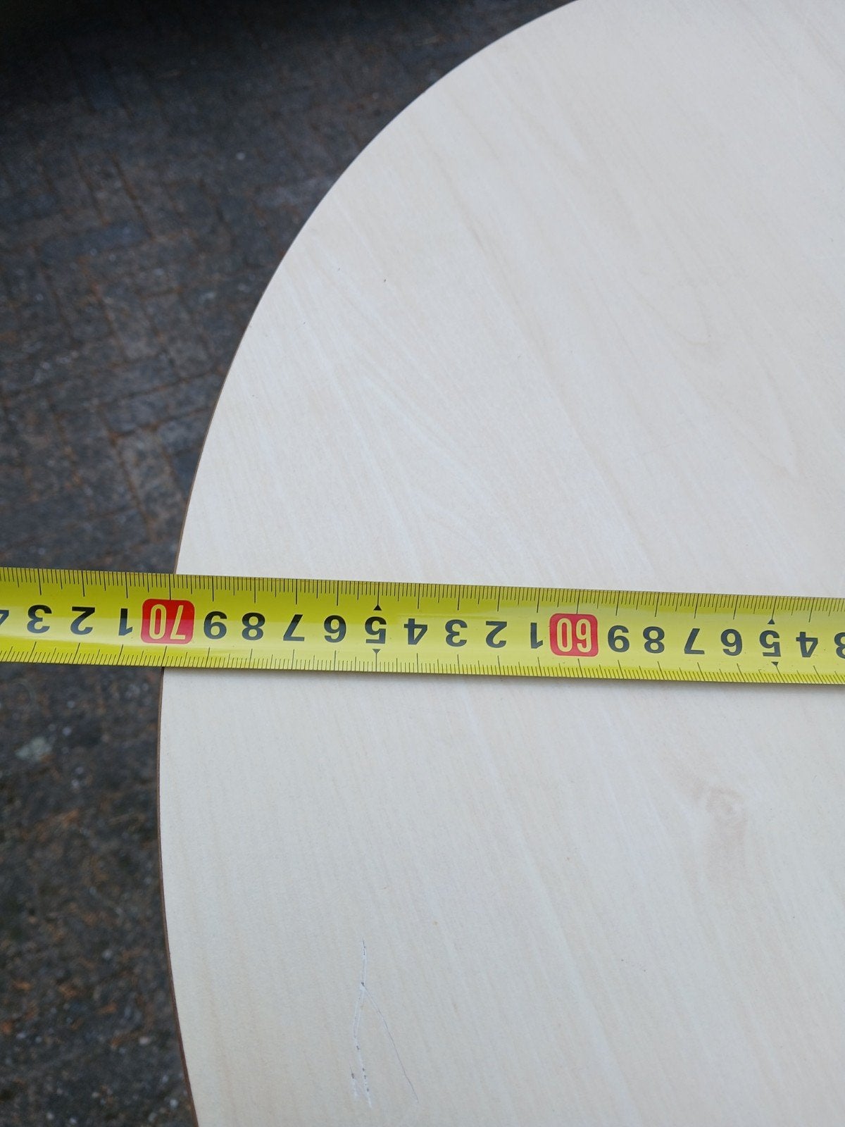 Statafel met rond blad - 70 cm breed, Ophalen of Verzenden, Gebruikt